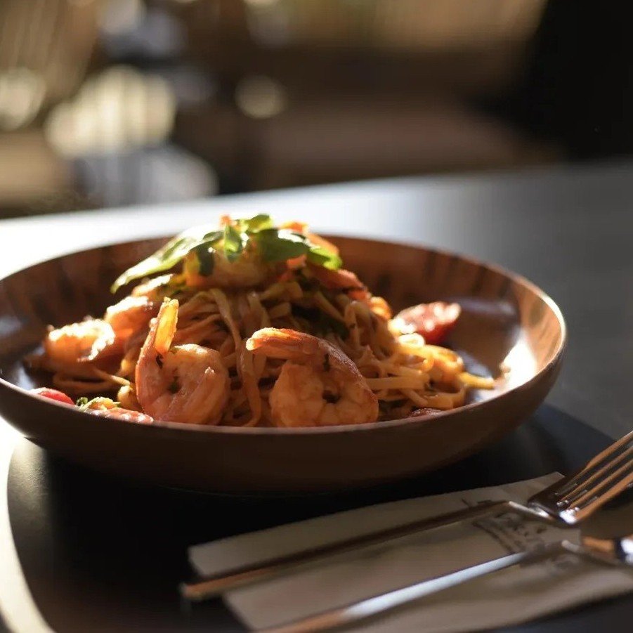 Finished shrimp dish